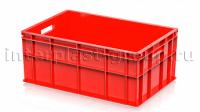 Ящик для молока, мяса, овощей и фруктов сплошной усиленный красный