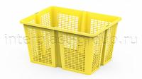 Ящик продуктовый универсальный 400x300x210 мм, цвет: желтый