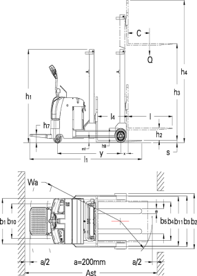 Ричтрак с площадкой для оператора TFA15-25 OXLIFT 2500 мм 1500 кг