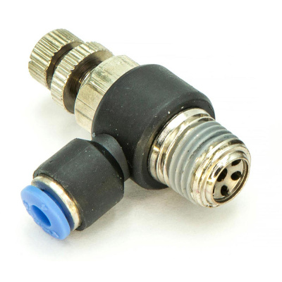 Регулятор расхода воздуха L-образный NSC 4-02 (R1/4")