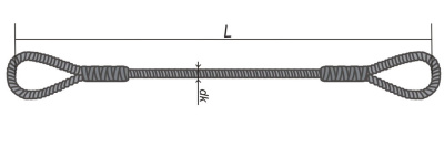 Строп канатный петлевой СКП 8,0 (УСК) опрессовка Длина 5м D каната 30,5