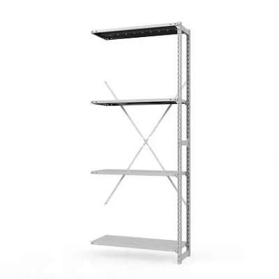 Секция приставная стеллажа металлического ТСУ Универсал, 2000x1060x500 мм. Полки: метал. перф. усил. 4 шт.