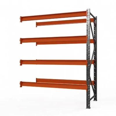 Секция приставная стеллажа металлического Оптима, 2500x2500x785 мм. Полки: 5 шт. без настила