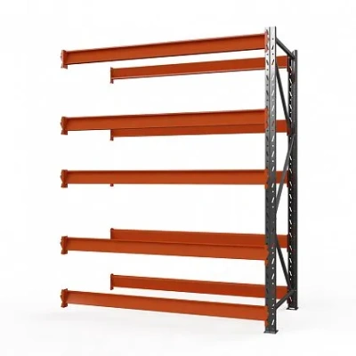 Секция приставная стеллажа металлического Оптима, 3500x1530x785 мм. Полки: 5 шт. без настила