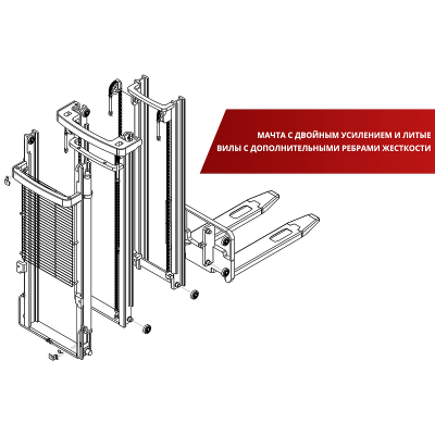 Самоходный штабелер с платформой для оператора BX 5020 OXLIFT 5000 мм 2000 кг